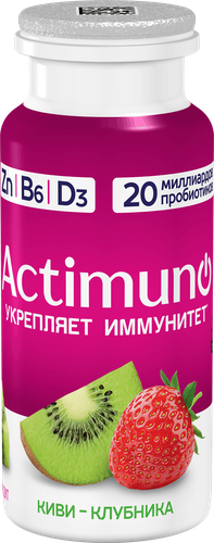 Продукт кисломолочный ACTIMUNO Киви, клубника 1,5%, без змж, 95г, фото