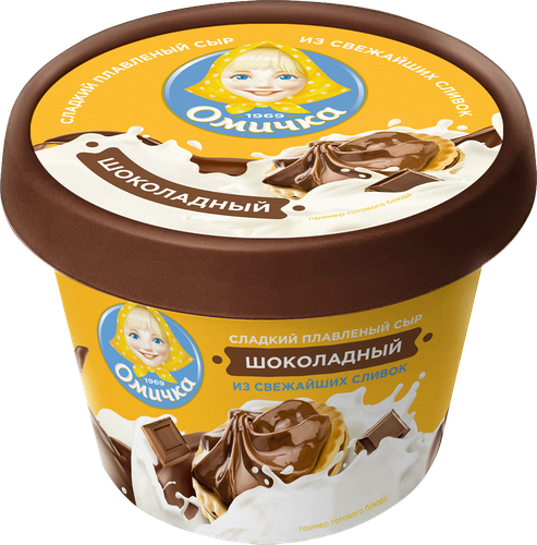 Сыр плавленый ОМИЧКА шоколадный, без змж, 230г, крупный план
