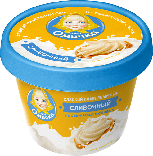 Сыр плавленый ОМИЧКА Сливочный, без змж, 230г, детальное фото