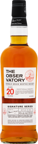 Виски THE OBSERVATORY Шотландский зерновой 20 лет 40%, со стаканом, п/у, 0,7л, картинка