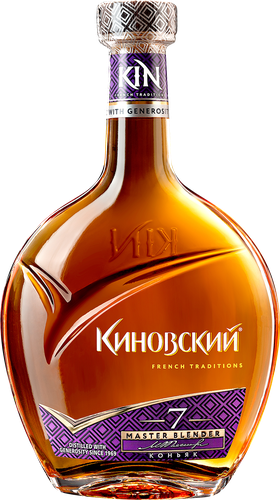 Коньяк КИНОВСКИЙ выдержанный КВ 7 лет 40%, п/у, 0.5л, изображение