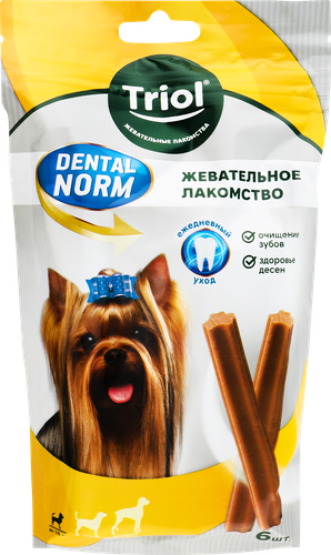 Лакомство для собак TRIOL DENTAL NORM Палочки жевательные 6шт, 90г, фото
