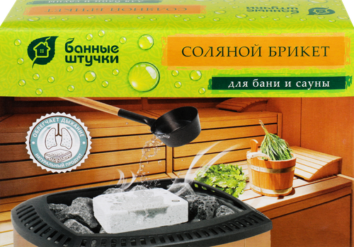 Соляной брикет для бани и сауны БАННЫЕ ШТУЧКИ, Арт. 32400, 1,3кг, фото