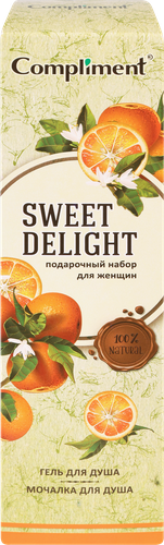 Набор подарочный женский COMPLIMENT Sweet delight №1360 Гель для душа, 250мл+мочалка, вид