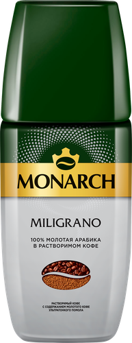 Кофе растворимый с добавлением молотого MONARCH Miligrano натуральный сублимированный, 160г, фотография