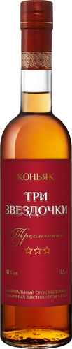 Коньяк ТРИ ЗВЕЗДОЧКИ КВКЗ 3 года 40%, 0.5л, изображение