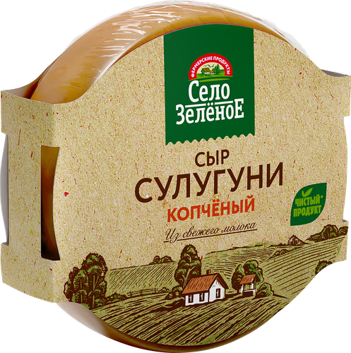 Сыр копченый СЕЛО ЗЕЛЕНОЕ Сулугуни 40%, без змж, 280г, фото