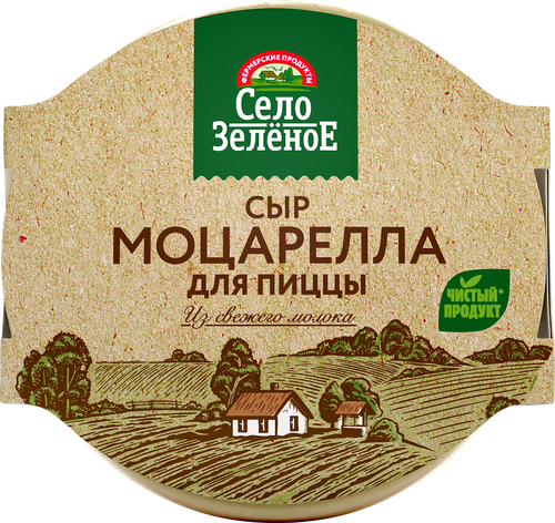 Сыр СЕЛО ЗЕЛЕНОЕ Моцарелла для пиццы 40%, без змж, 300г, фото