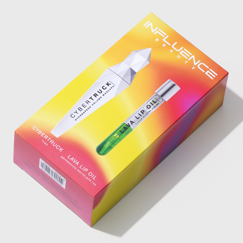 Набор подарочный женский INFLUENCE BEAUTY Тушь Cybertruck+Масло двухфазное для губ Lava lip oil тон 4, фотография