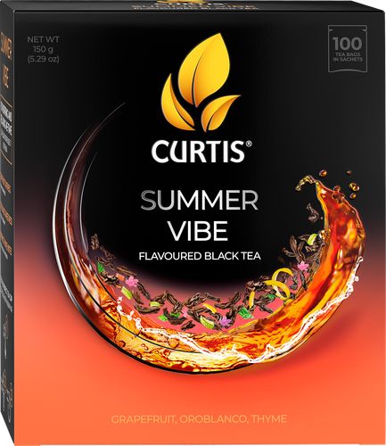 Чай черный CURTIS Summer Vibe c чабрецом, мятой и ароматом цитрусовых, 100пак, фото