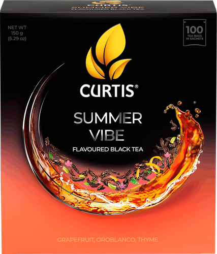Чай черный CURTIS Summer Vibe c чабрецом, мятой и ароматом цитрусовых, 100пак, детальное фото