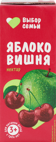 Нектар ВЫБОР СЕМЬИ Яблоко, вишня, 0.2л, фотография