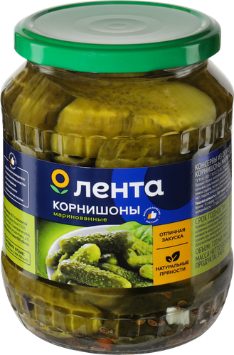 Корнишоны маринованные ЛЕНТА, 720мл, фотография