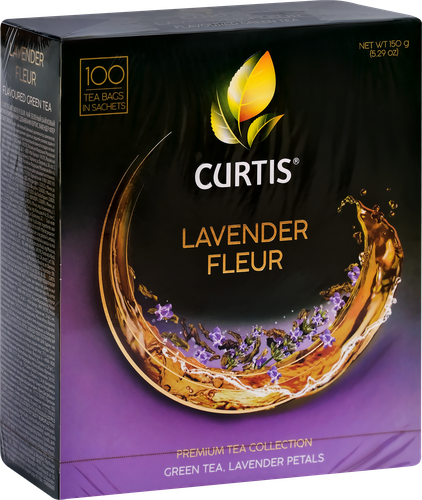 Чай зеленый CURTIS Lavender Fleur c лавандой, с лепестками лаванды и ароматом шампанского, 100пак, фото
