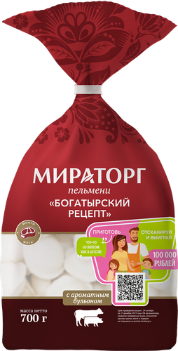 Пельмени МИРАТОРГ Богатырский рецепт, 700г, фотография
