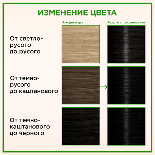 Крем-краска для волос ПАЛЕТТ Naturia 1–0 Черный, 110мл, фото