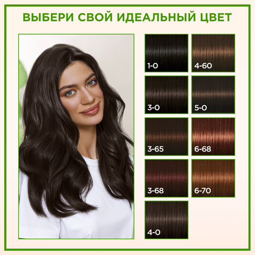 Крем-краска для волос ПАЛЕТТ Naturia 1–0 Черный, 110мл, фотография