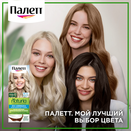 Крем-краска для волос ПАЛЕТТ Naturia 10–2 Холодный блондин, 110мл, вид