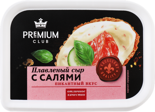 Сыр плавленый PREMIUM CLUB с салями 35%, без змж, 400г, изображение