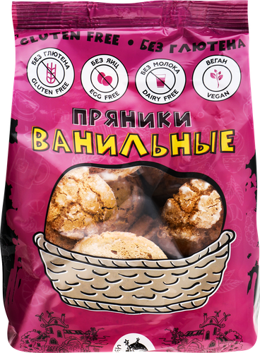 Пряники безглютеновые ЧУДЕСНИЦА Ванильные, 180г, фотография