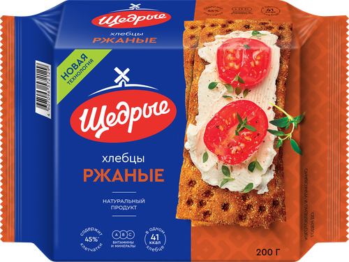 Хлебцы ржаные ЩЕДРЫЕ, 200г, картинка