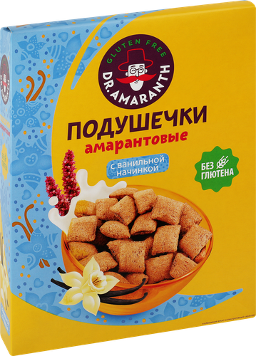 Подушечки безглютеновые DR. AMARANTH Амарантовые со вкусом ванили, 180г, детальное фото