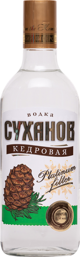Водка СУХАНОВ Кедровая 40%, 0.5л