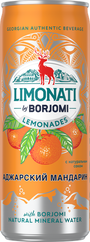 Лимонад BORJOMI Limonati Аджарский мандарин, газированный, 0.33л, вид