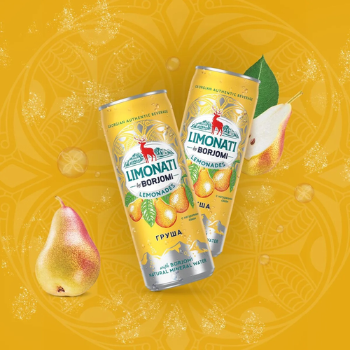 Лимонад BORJOMI Limonati Груша, газированный, 0.33л, фото