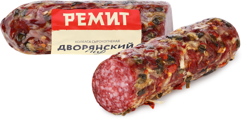 Колбаса сырокопченая РЕМИТ Дворянский пир в специях, весовая, вид