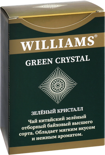 Чай зеленый WILLIAMS Green Crystal отборный китайский байховый, листовой, 100г, детальное фото