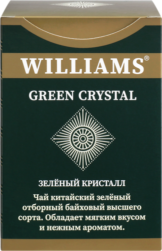Чай зеленый WILLIAMS Green Crystal отборный китайский байховый, листовой, 100г, фото