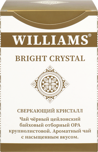Чай черный WILLIAMS Bright Crystal OPA отборный цейлонский, крупнолистовой, 100г, изображение