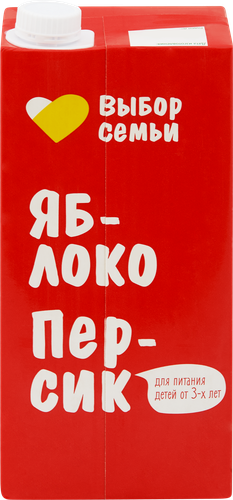 Нектар ВЫБОР СЕМЬИ Яблочно-персиковый, 0.95л, крупный план