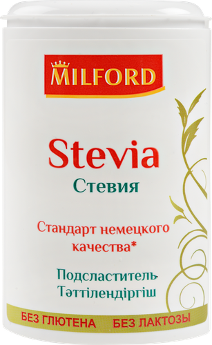 Подсластитель MILFORD с экстрактом стевии, в таблетках 370шт, 23г, крупный план