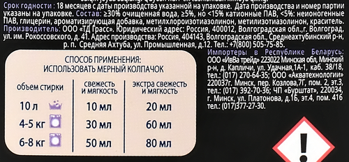 Кондиционер для белья GRASS Eva black reflection концентрированный, 1,8л, вид