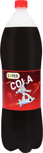 Напиток безалкогольный SUPER Cola сильногазированный, 2л, крупный план