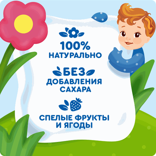 Пюре фруктово-ягодное детское АГУША Укрепляй-ка Яблоко, черная смородина и ежевика, с 6 месяцев, 80г, картинка