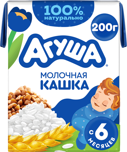 Каша злаковая детская АГУША Засыпай-ка, молочная, с 6 месяцев, 190мл, детальное фото