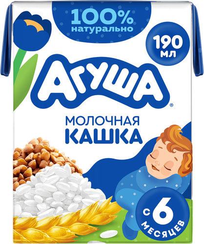 Каша злаковая детская АГУША Засыпай-ка, молочная, с 6 месяцев, 190мл, вид