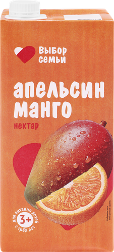 Нектар ВЫБОР СЕМЬИ Апельсин, манго, 0.95л, детальное фото