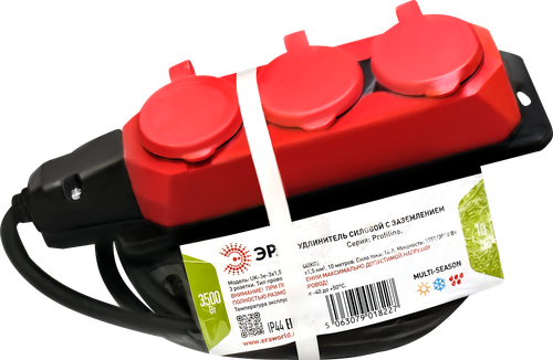 Удлинитель силовой ЭРА UK-3e-3x1,5-10m-IP44(KG) 3 розетки, Арт. Б0057580, детальное фото