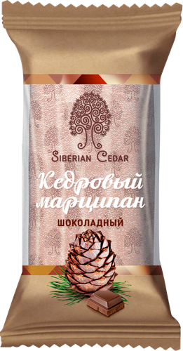 Батончик СИБИРСКИЙ КЕДР Кедровый марципан шоколадный, 40г, крупный план