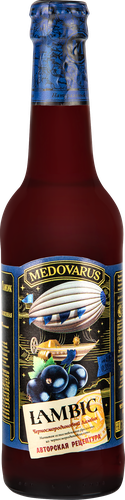 Медовуха MEDOVARUS Черносмородиновый Ламбик фильтрованная непастеризованная 4,8%, 0.33л, вид