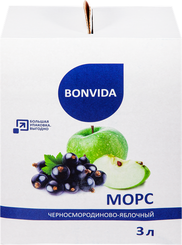 Морс BONVIDA Черная смородина, яблоко, 3л, фото