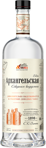 Водка АРХАНГЕЛЬСКАЯ Северная выдержка 40%, 1.5л, крупный план