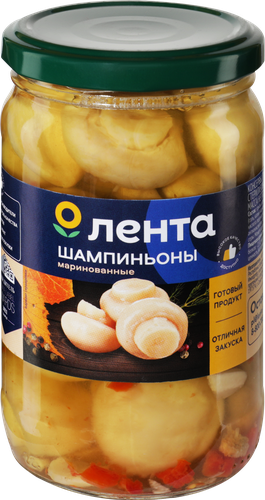 Шампиньоны маринованные ЛЕНТА, 350мл, картинка