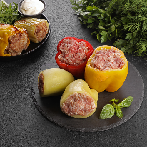 Перец фаршированный мясом и рисом, замороженный ЛЕНТА FRESH, весовой, вид
