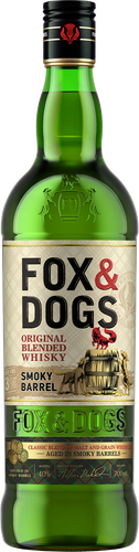 Виски FOX & DOGS Smoky Barrel купажированный 40%, 0.7л, картинка