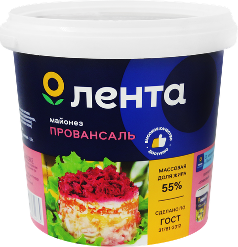 Майонез ЛЕНТА Провансаль 55%, 800мл, картинка